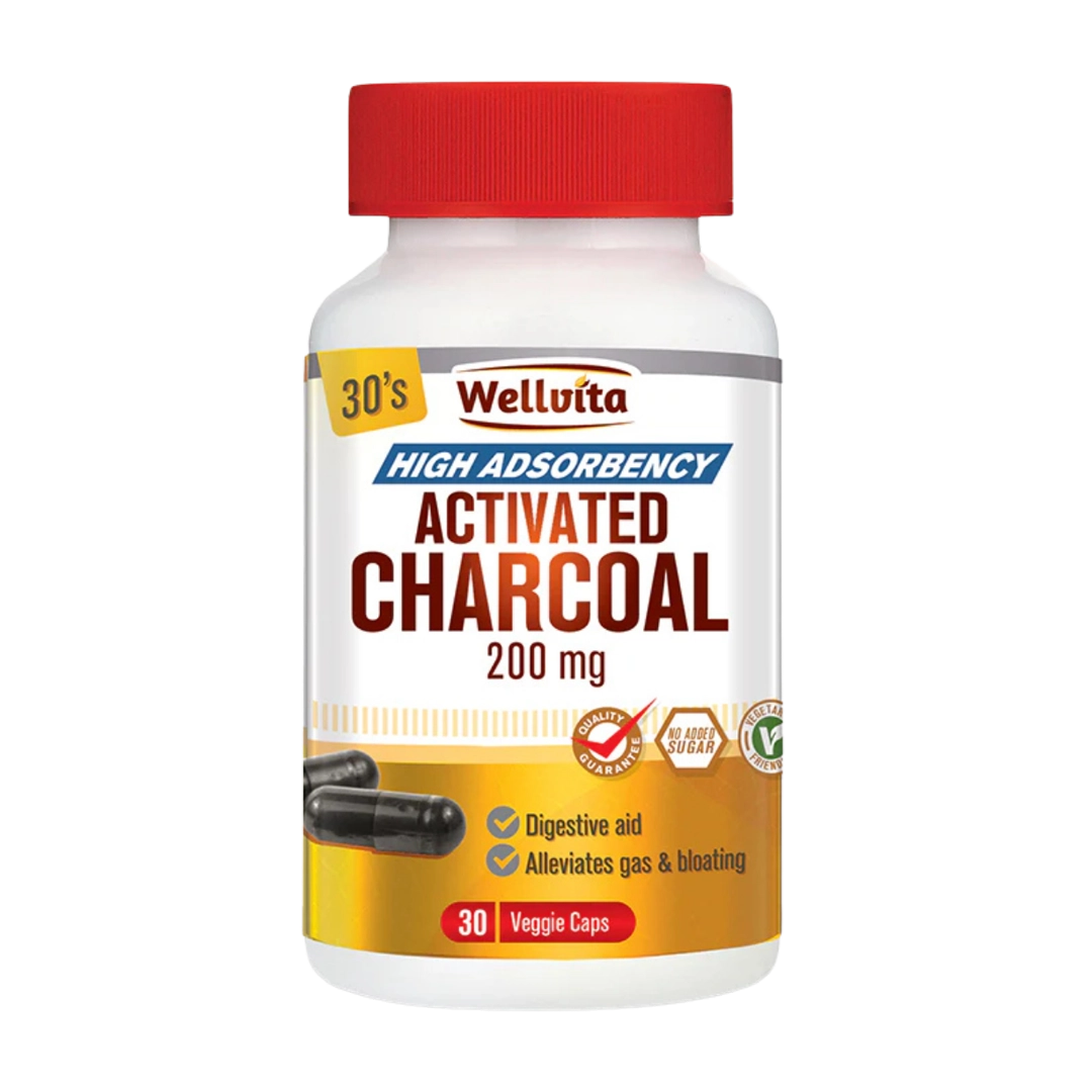 Wellvita Wellvita Activated Charcoal Veg Capsules, 30's