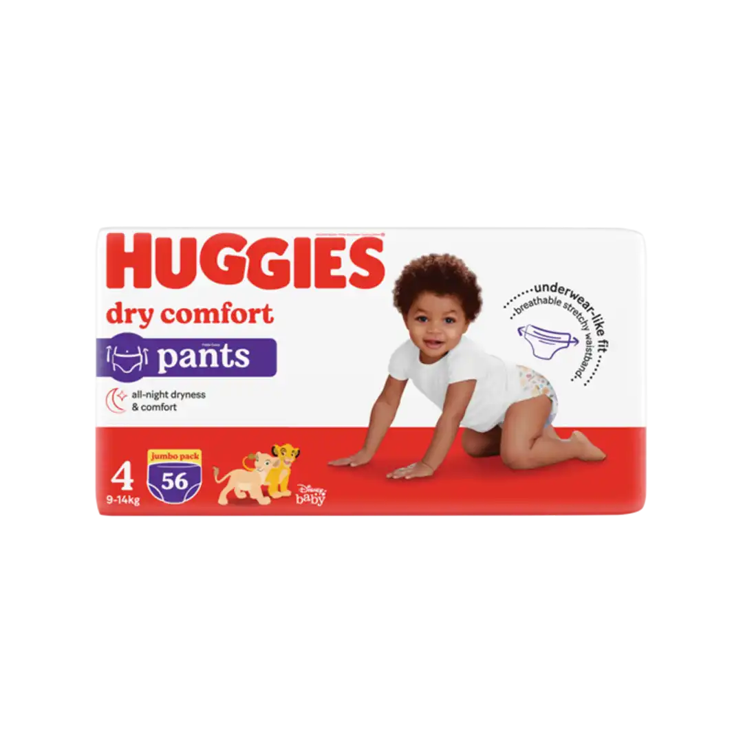 Huggies Dry Comfort Pants Size 4 Nappies, 56's