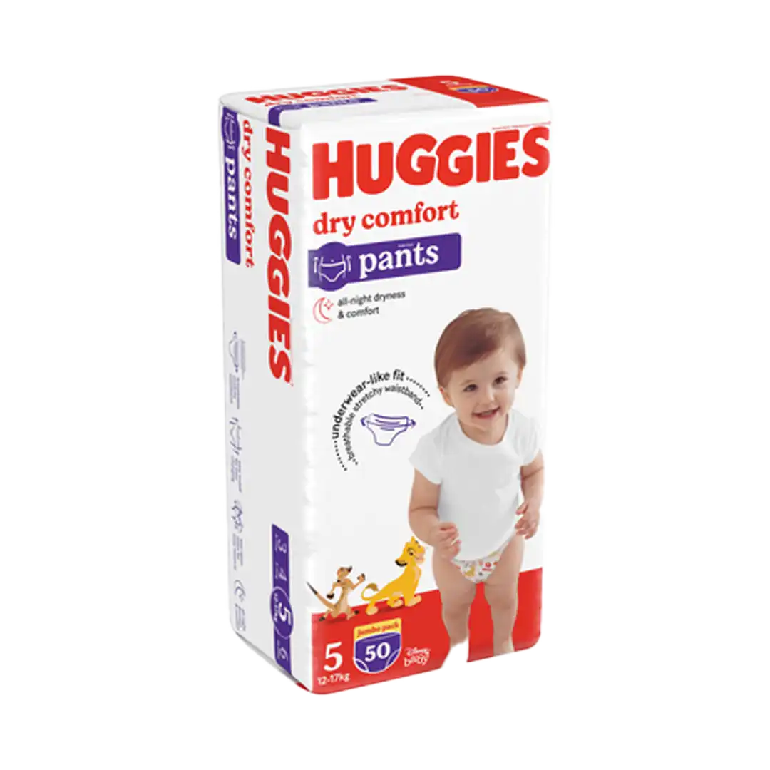 Huggies Dry Comfort Pants Size 5 Nappies, 50's