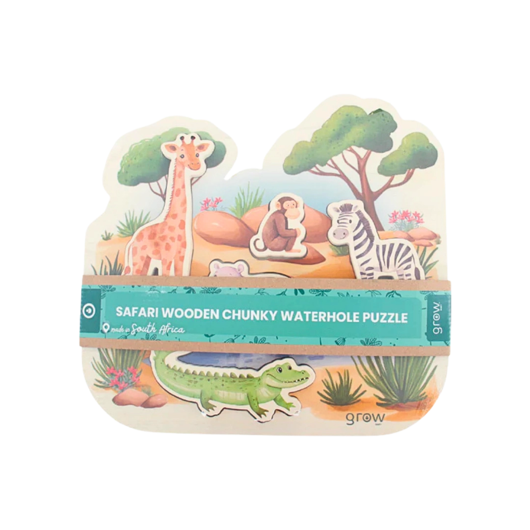 Grow Baby Wooden Chunky Puzzle Animal Watering Hole