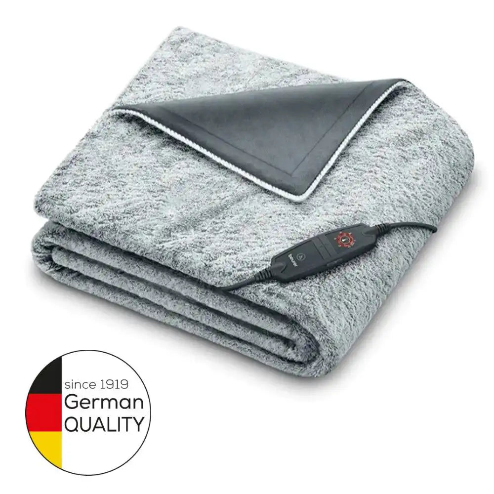 Beurer Electric Blanket HD 75 GP NORDIC GREY Eco Heated Throw for Sofa, Bed