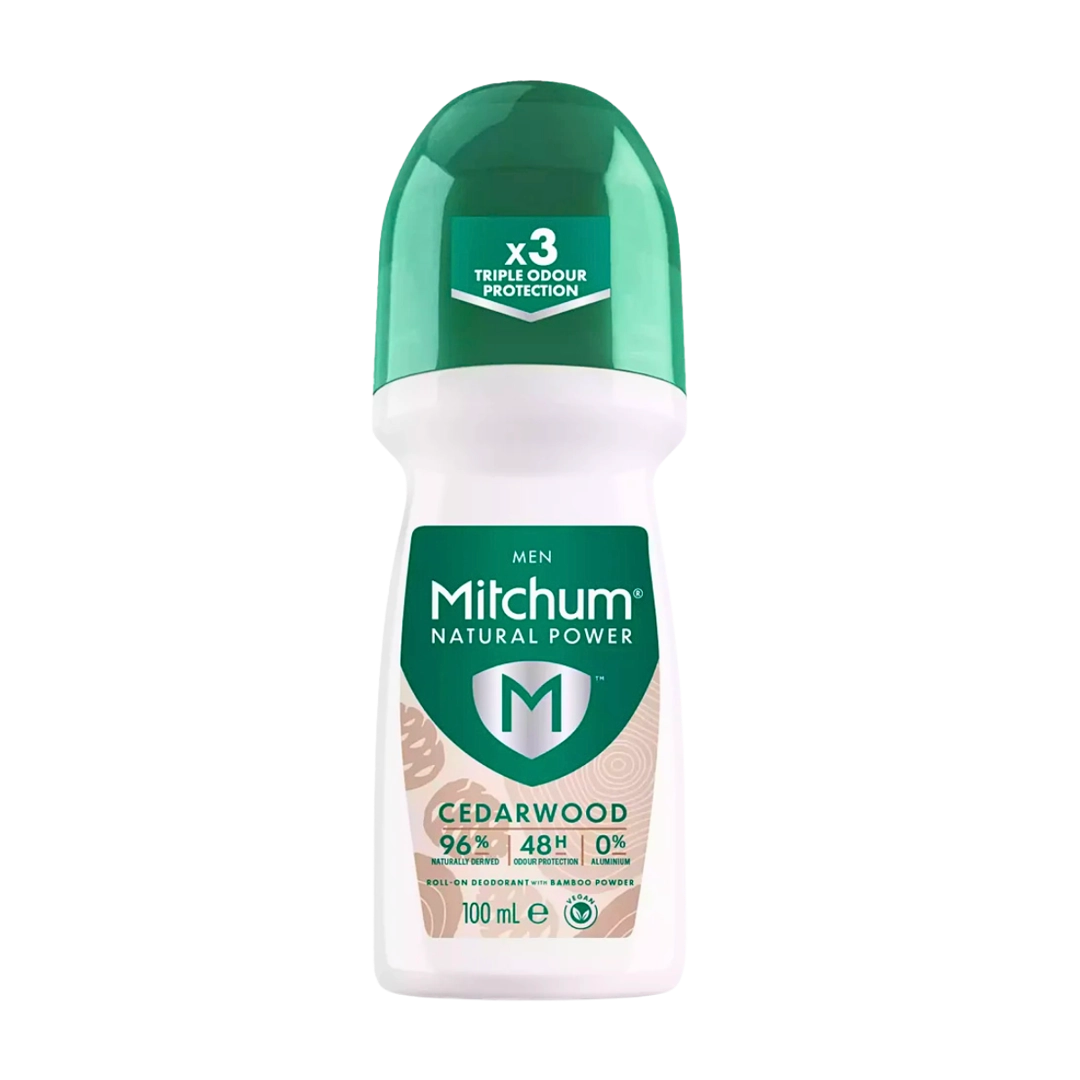 Mitchum Men 48H Natural Power Roll-On Cedarwood, 100ml