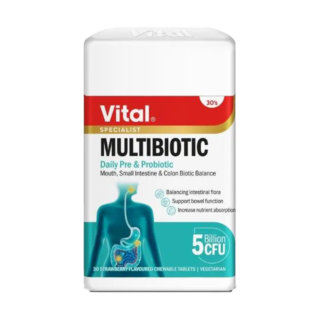 Vital Multibiotic Strawberrry Chewable Tablets, 30's