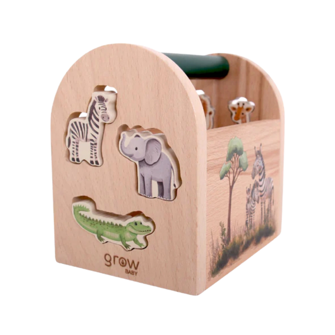 Grow Baby Wooden Shape Sorter On Safari