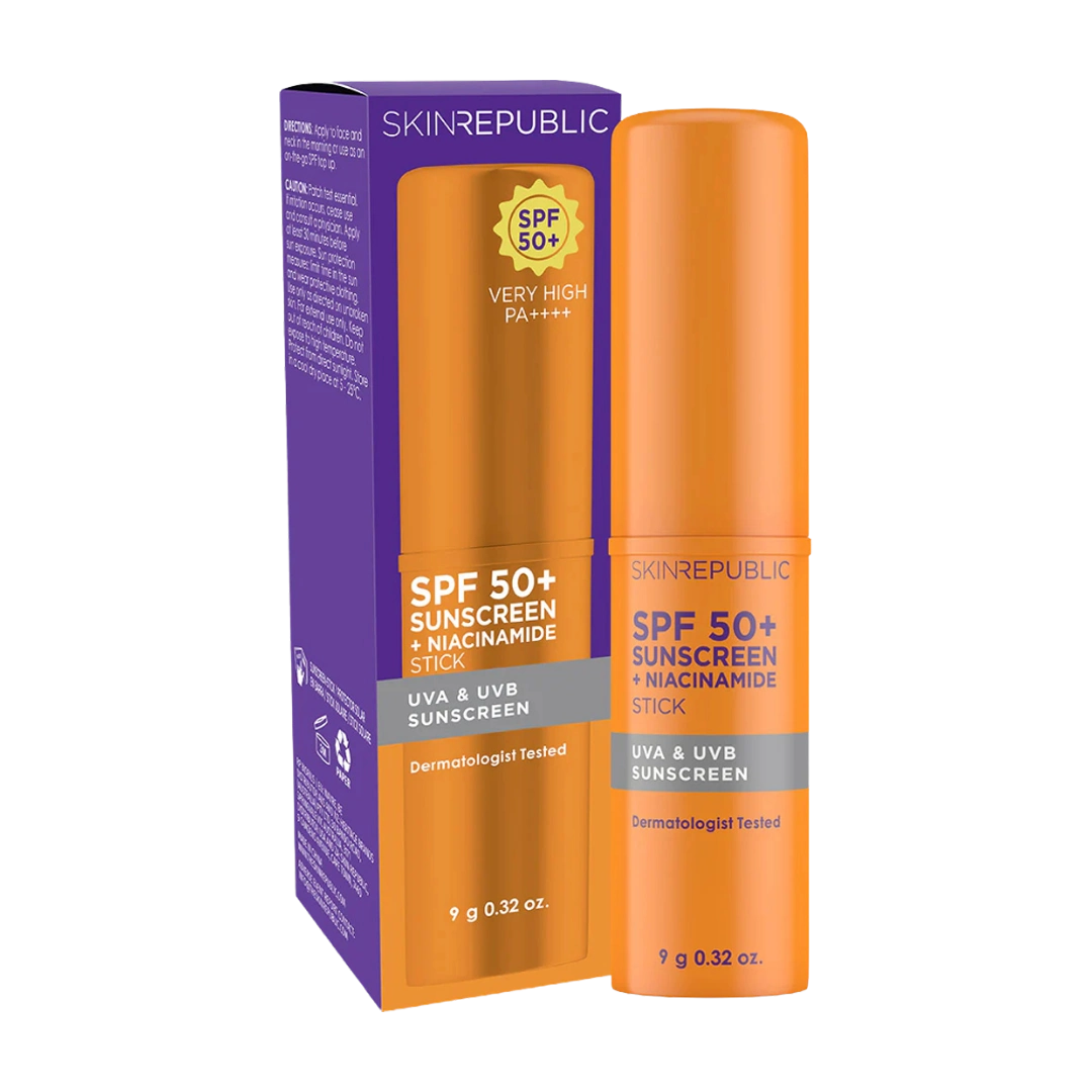 Skin Republic SPF 50+ Sunscreen + Niacinamide 5% Stick, 9g