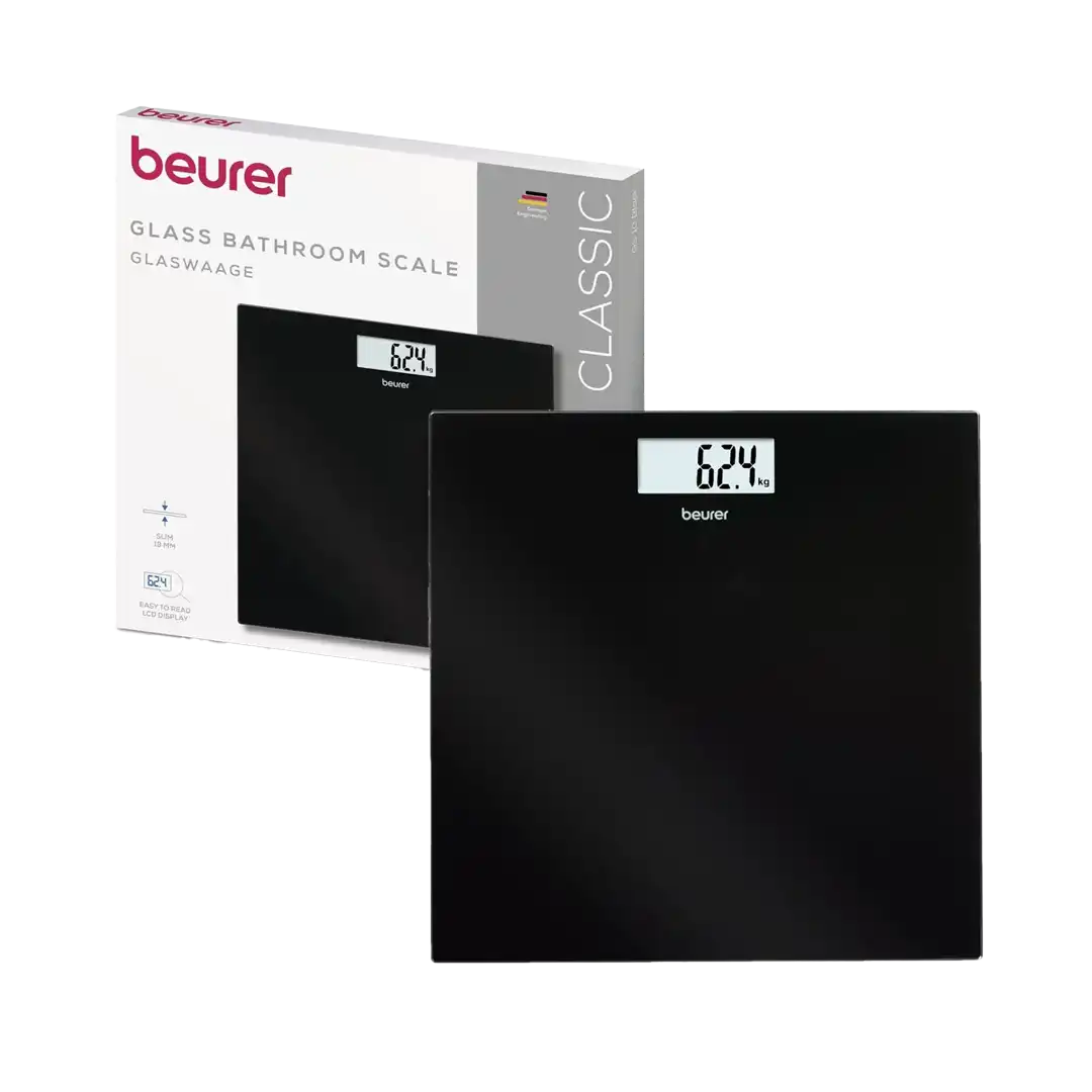 Beurer Germany GS 10 Black Glass Bathroom Scale