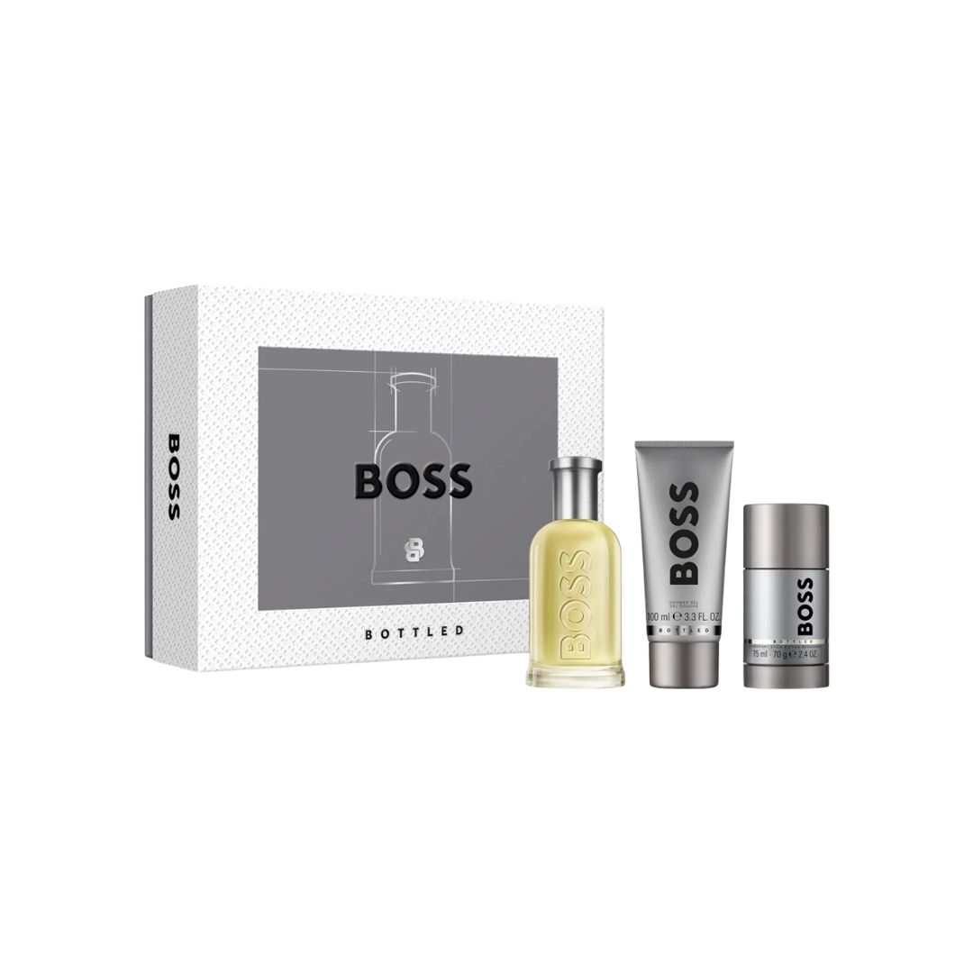 Bottled Eau de Toilette, Shower Gel, and Deodorant Stick for Men Trio Gift Set