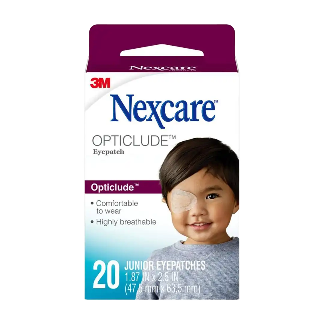 Nexcare 3M Opticlude Orthoptic Eyepatch Junior 62mm x 46mm, 20's