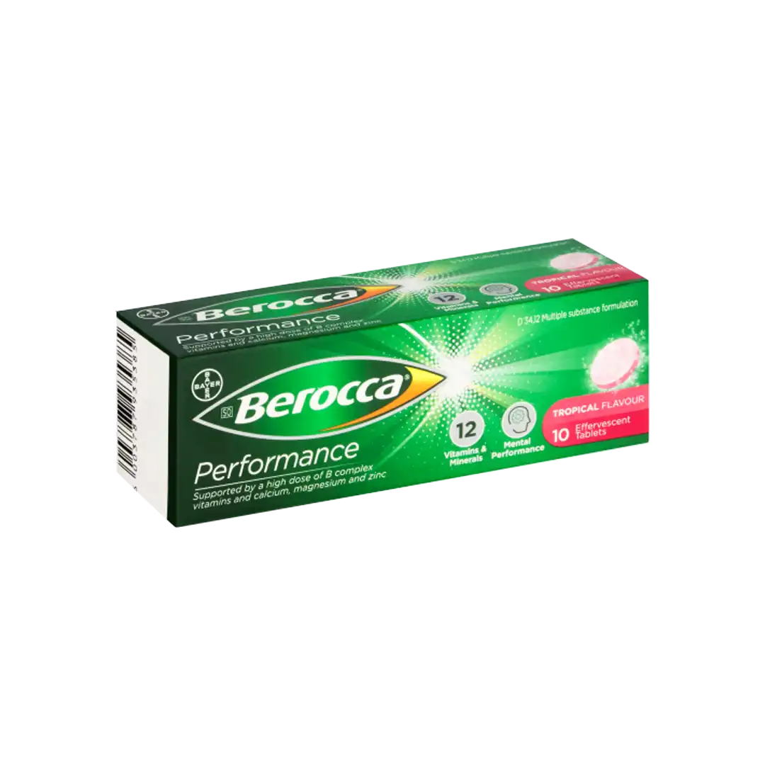 Berocca Performance Tropical Effervescent Tablets, 10's