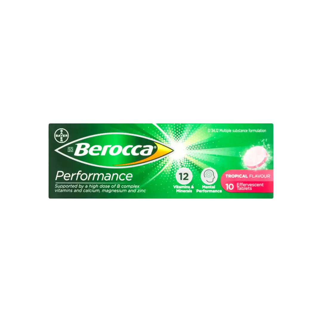 Berocca Performance Tropical Effervescent Tablets, 10's