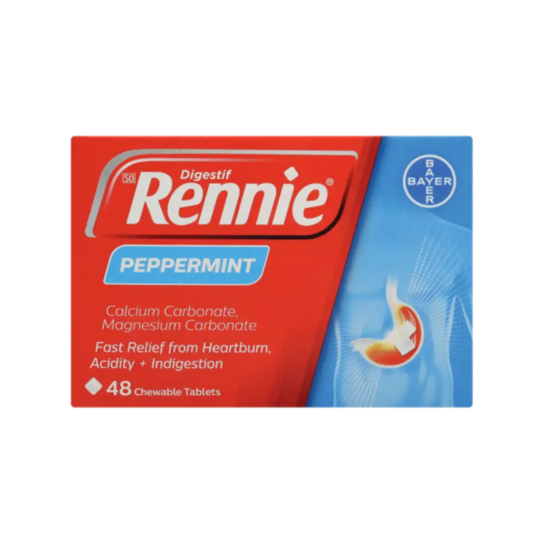 Rennie Peppermint Antacid Tabs, 48's