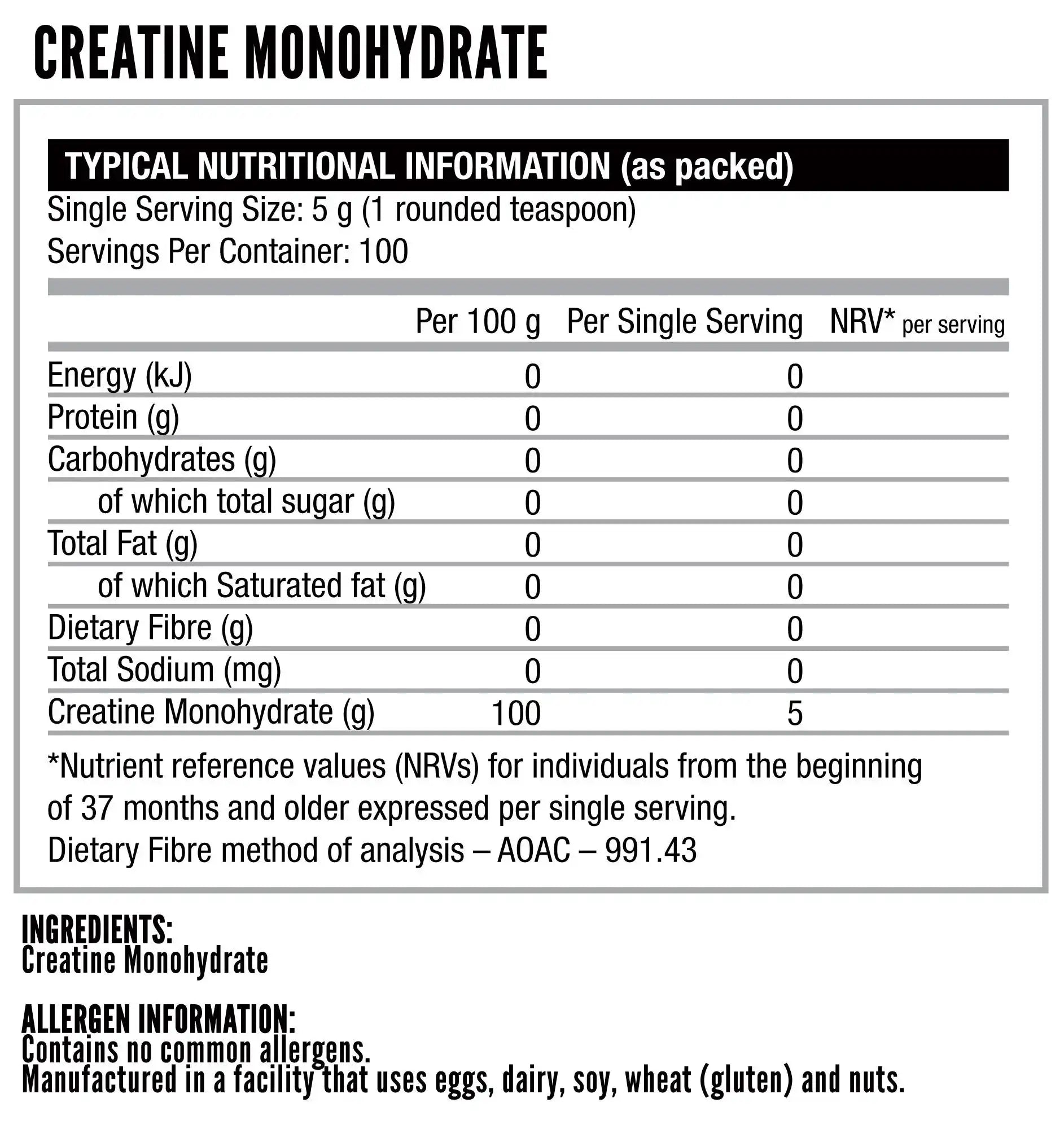 Nutritech Creatine Monohydrate 500g, Blue Rasberry