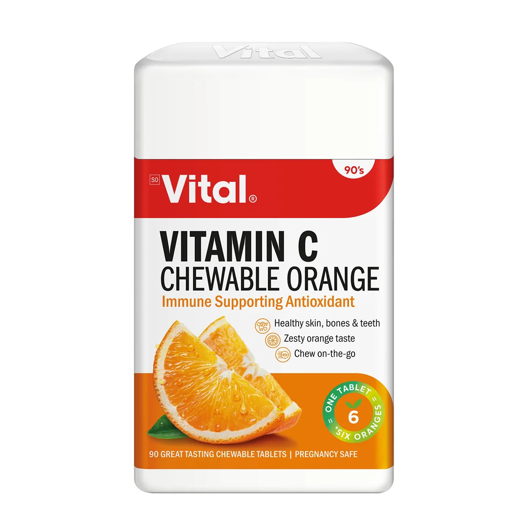 Vital Vitamin C Chew Orange Tablets, 90's
