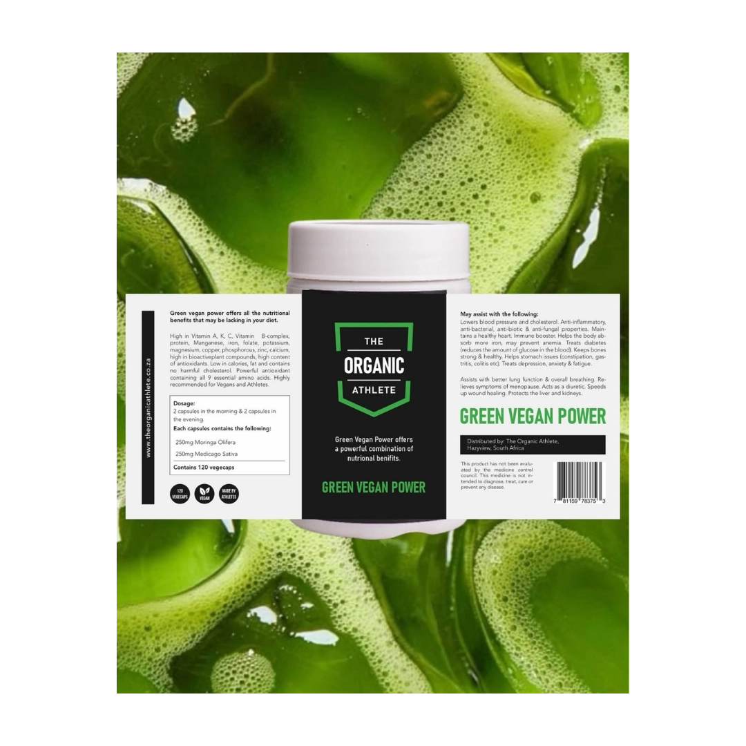 The Organic Athlete Organic Green Vegan Powder Capsules, 120's