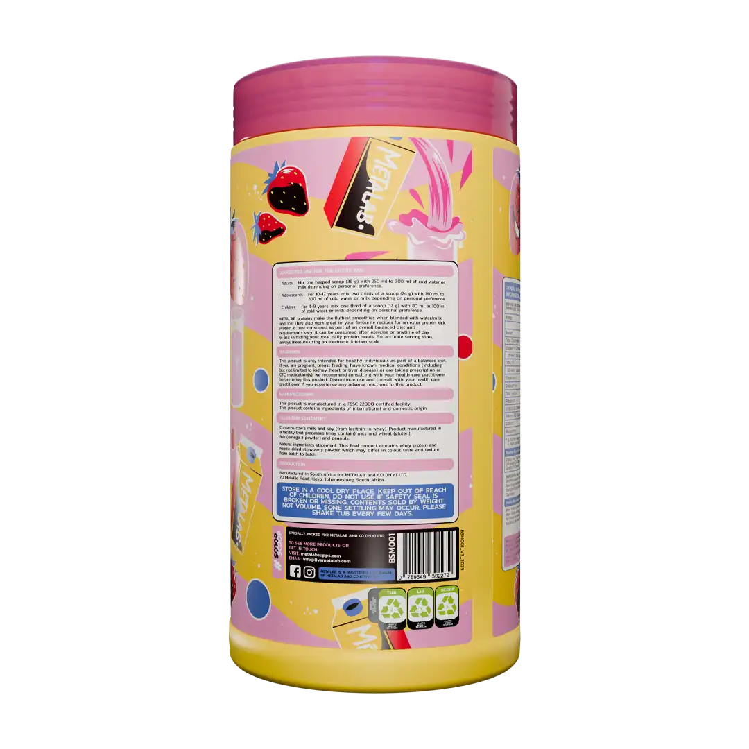 Metalab BRIDGE Premium Whey Protein Blend Strawberry Milk, 29 Servings