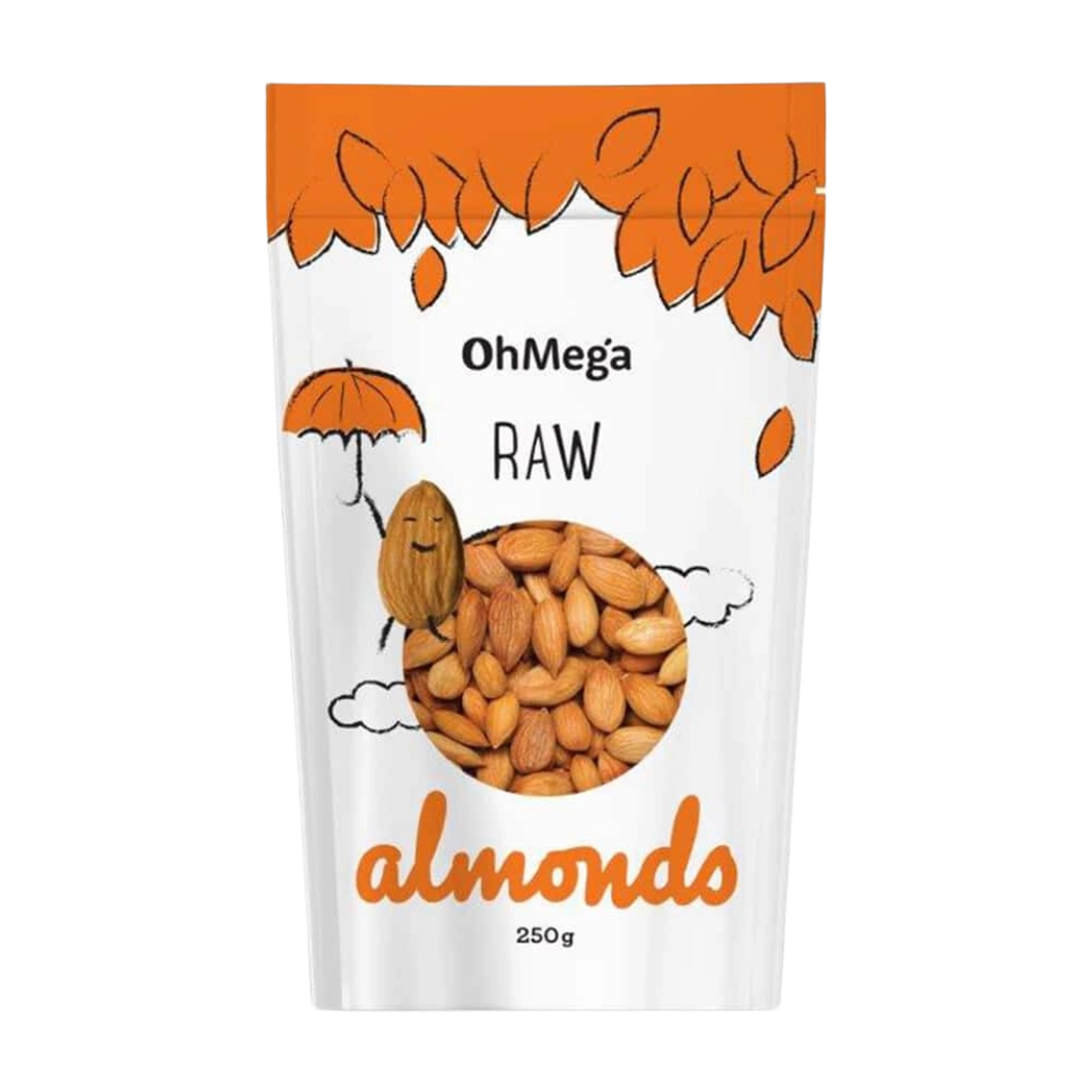 OhMega Raw Almonds, 250g