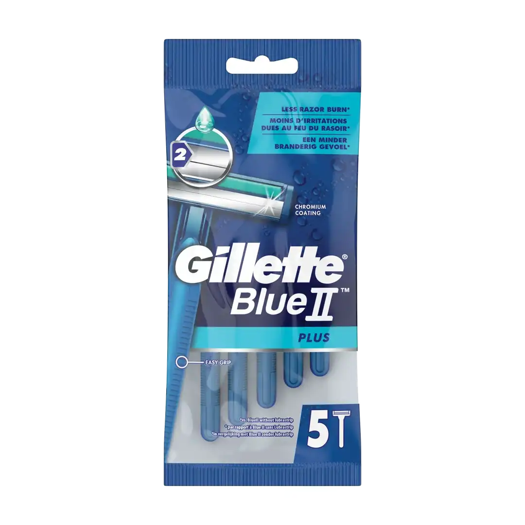 Gillette Blue II Plus Disposable Razors, 5's