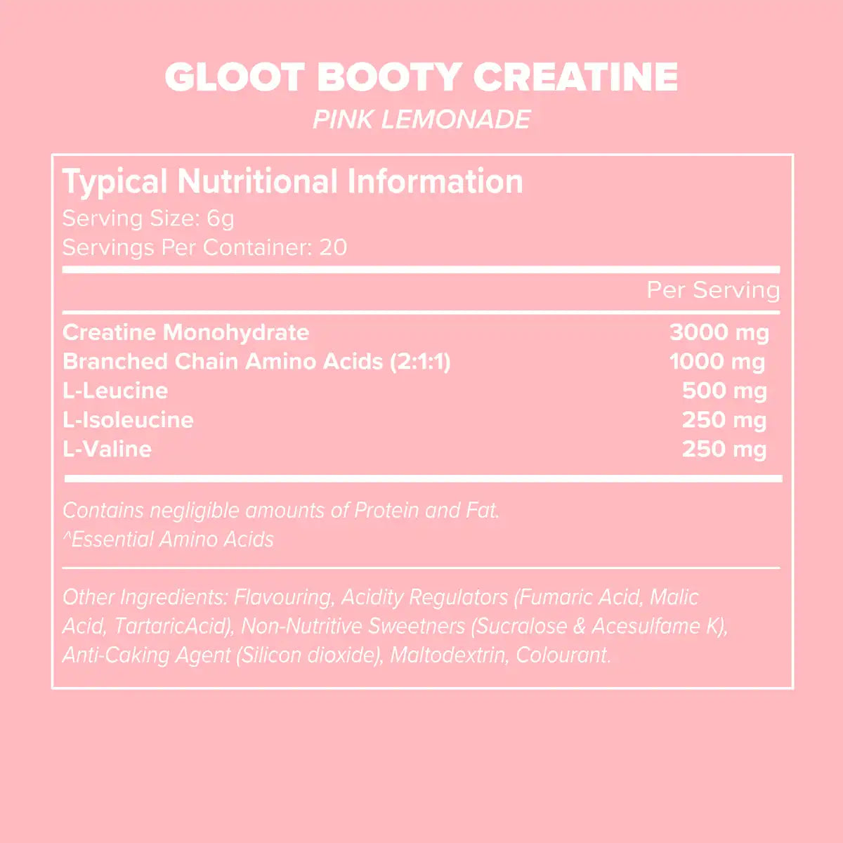 Gloot Booty Gain Creatine Pink Lemonade, 180g