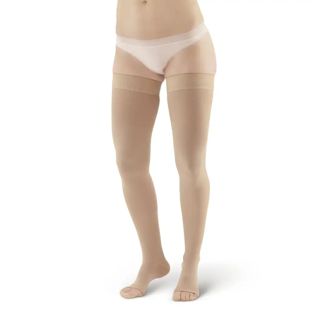 Medis A-212 Thigh Length Open Toe Silicone Beige L