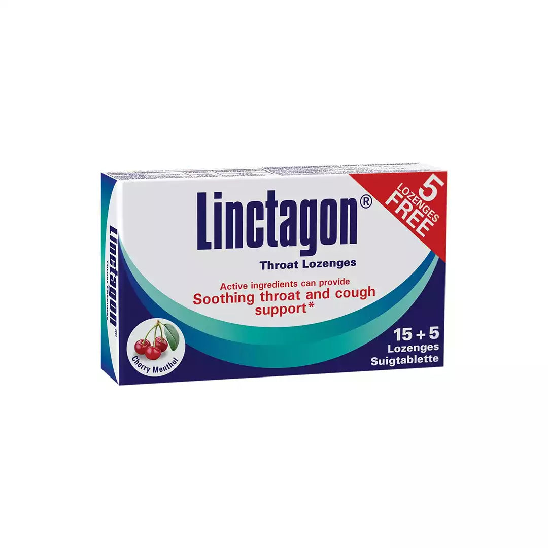 Linctagon Throat Lozenges Cherry Menthol, 15's