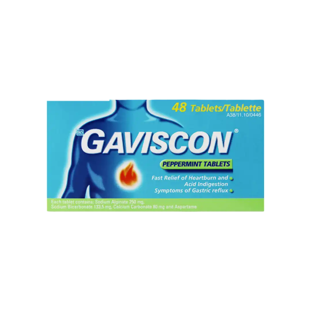 Gaviscon Plus Peppermint Tablets, 48's