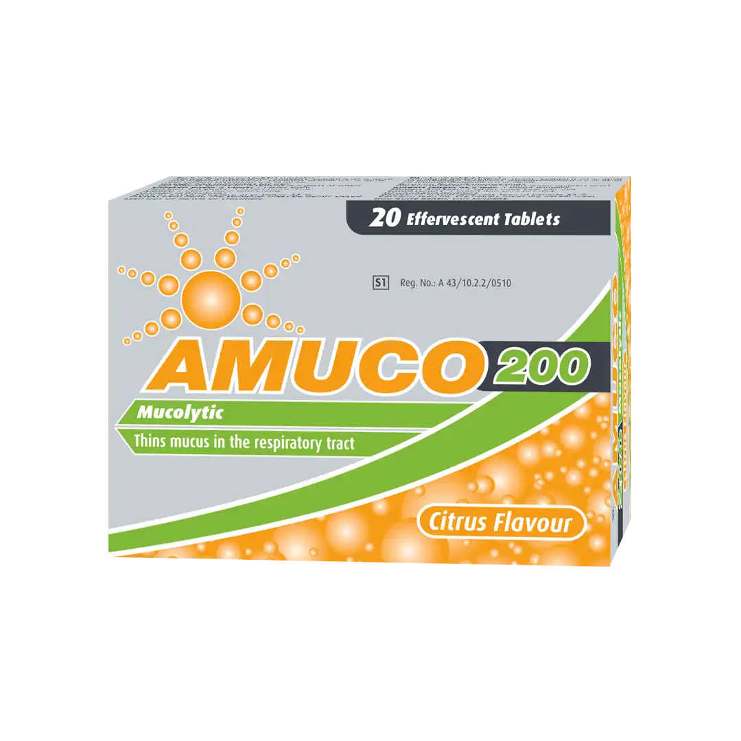 Amuco 200mg Effervescent Tablets, 20's