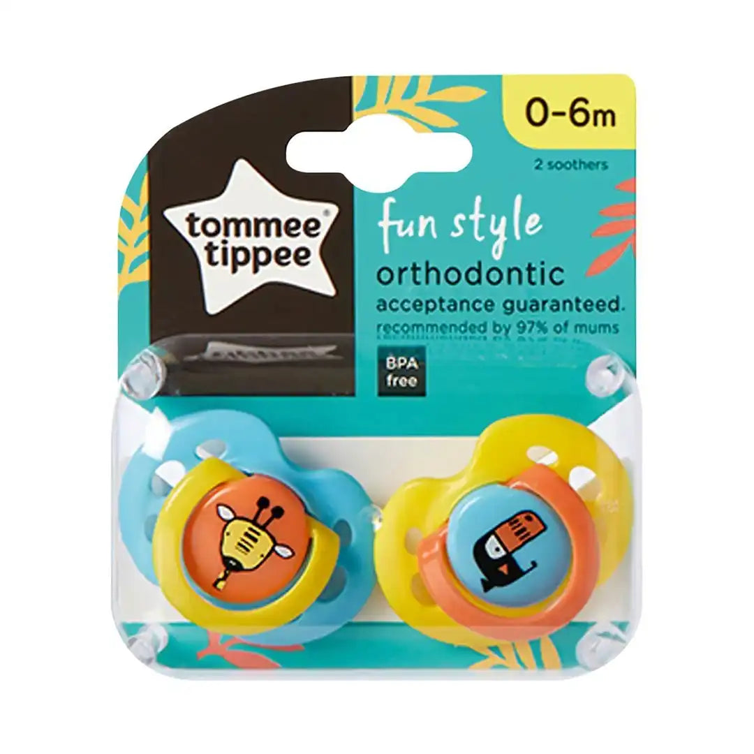 Tommee Tippee Fun Style Soothers 0-6m, 2's