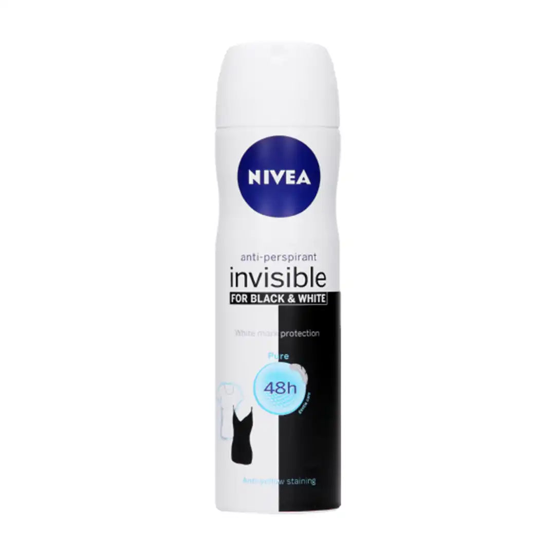 Nivea Invisible for Black and White Pure Deodorant, 150ml