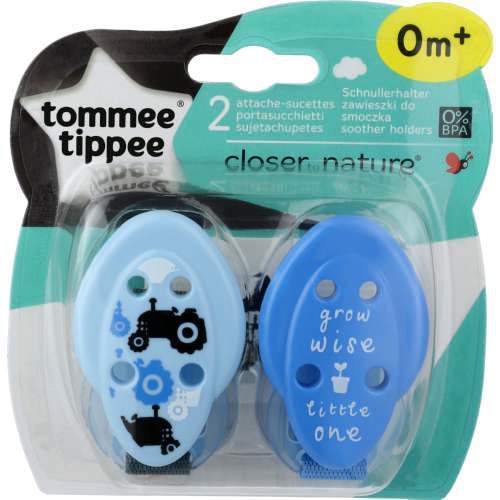 Tommee Tippee Baby Tommee Tippee Soother Holders, 2's 5010415333636 172848