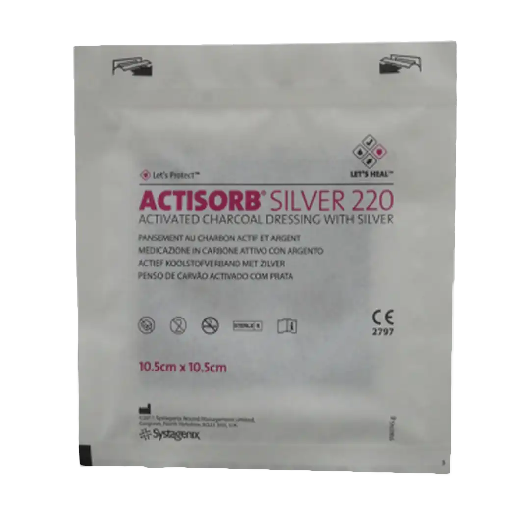 Actisorb Silver 220 Activated Charcoal Dressings 10.5cm x 10.5cm, 1's