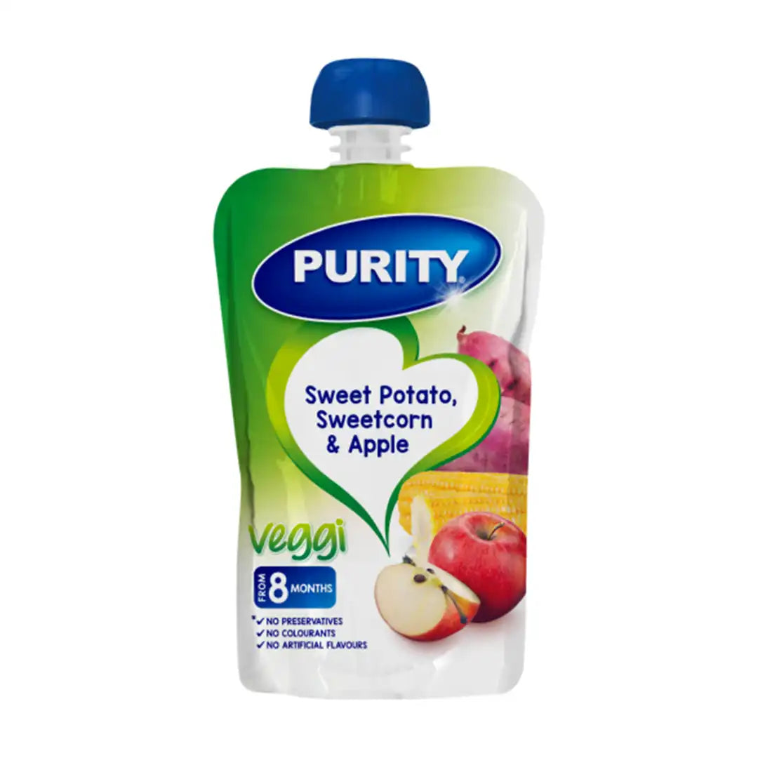 Purity Fruit and Vegetable Puree Sweet Potato, Apple and Sweetcorn, 110ml