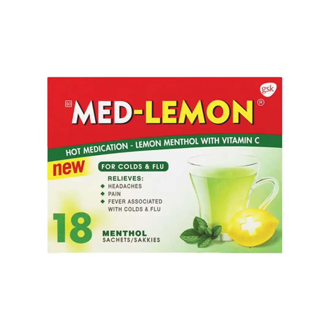 Med-lemon Menthol Hot Medication for Colds & Flu, 18's