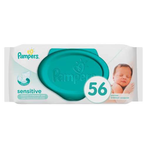 Pampers Baby Pampers Baby Wipes Sensitive Protect (Hard Cover Lid), 56's 4015400636649 225865