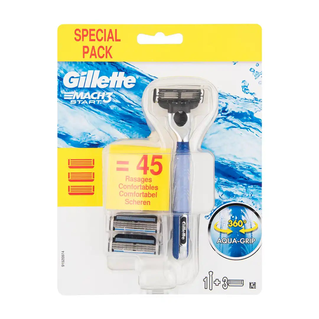 Gillette Mach3 Special Pack Razor and Blades, 3's