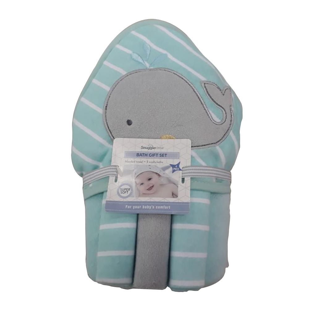 Snuggletime Baby Snuggletinme Hooded Towel Gift Set Whale 6006759005055 230879