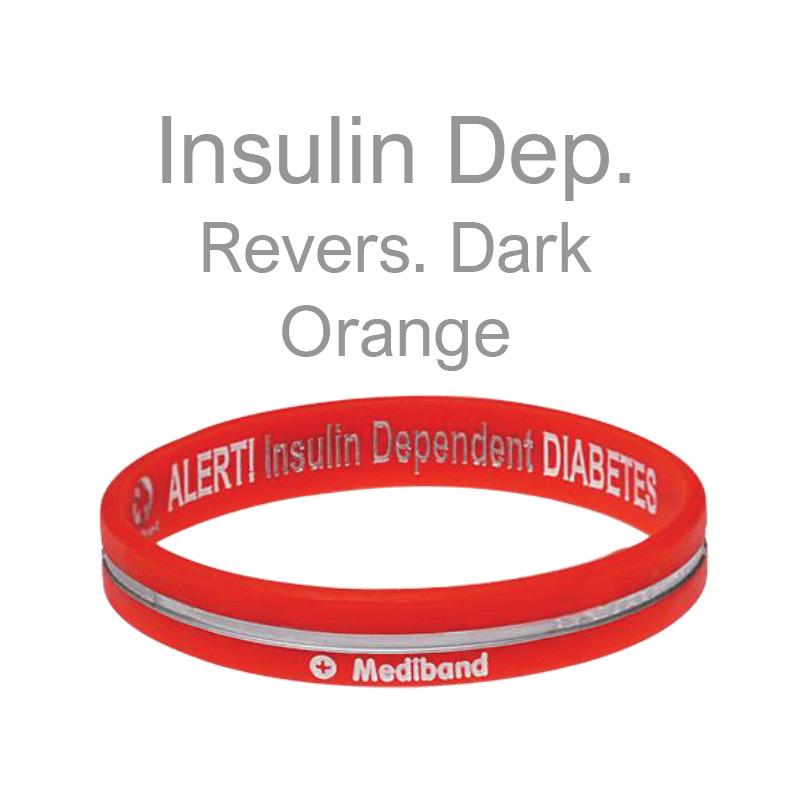 Mediband Insulin Dependent Diabetes Reversible Orange, M