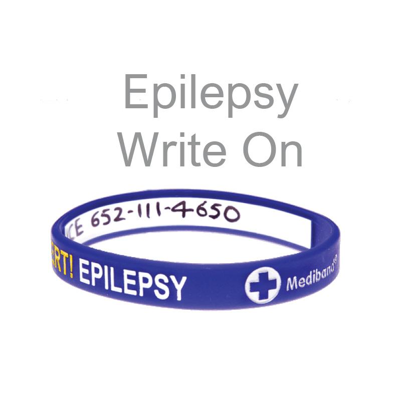 Mediband Epilepsy Alert Write On Purple, L