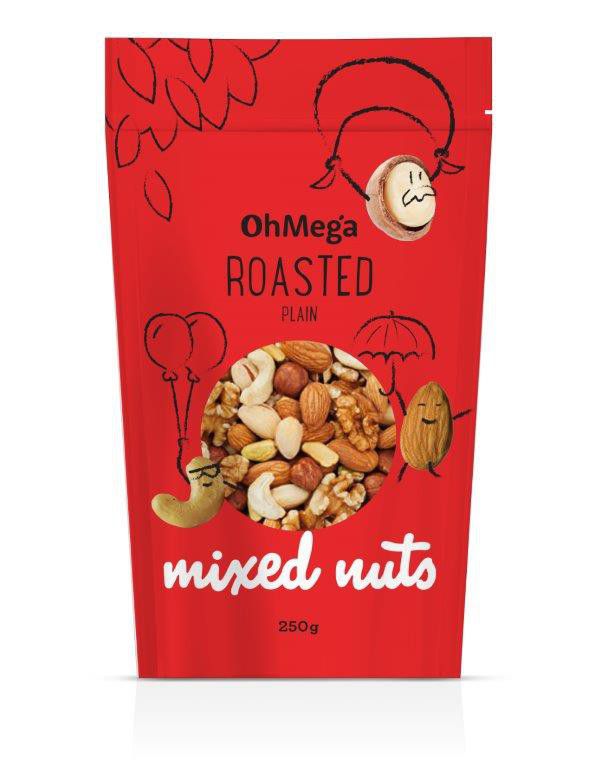 OhMega Roasted Mixed Nuts, 250g