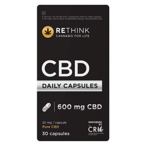 Rethink Vitamins Rethink CBD Daily Oil 600mg Caps, 30's 6009881132026 236866