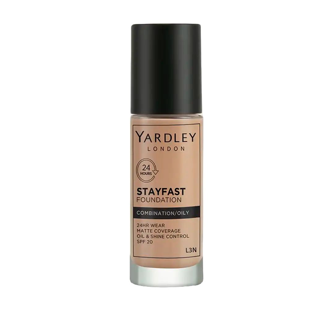 Yardley Stayfast Foundation Combination/Oily Skin with SPF20, Assorted