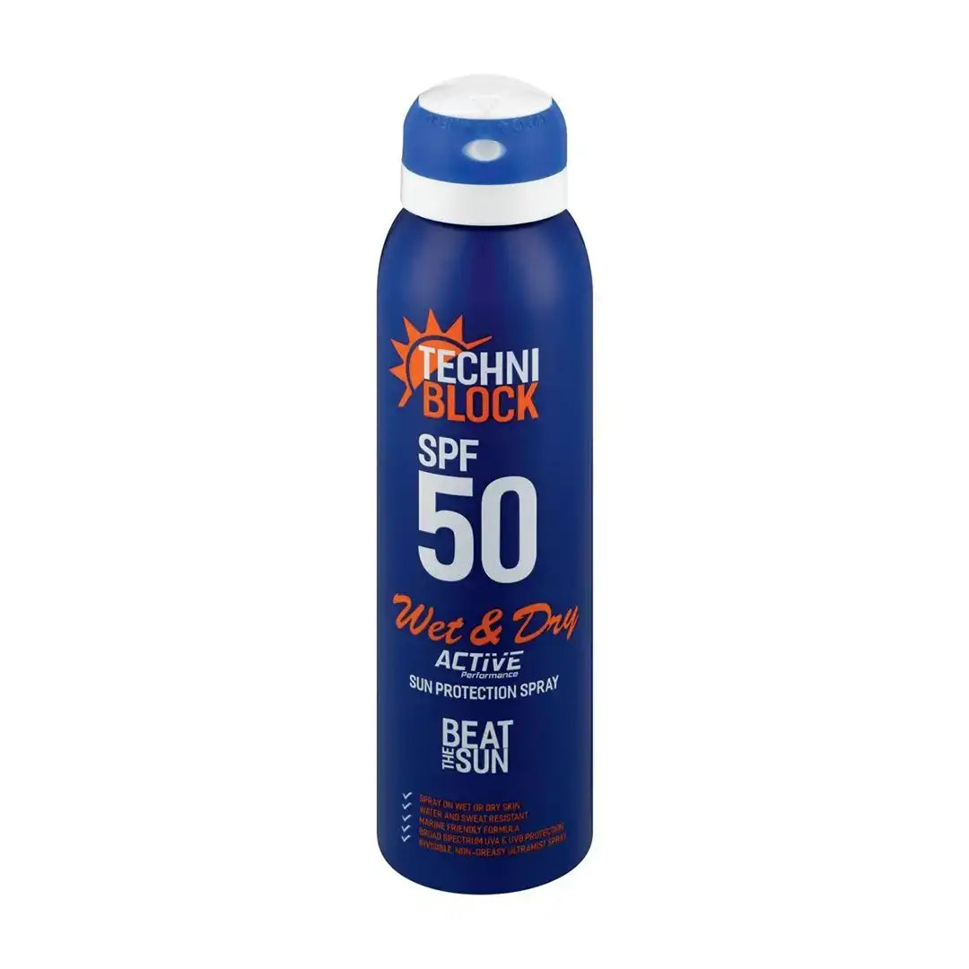 Techniblock SPF50 Sun Protection Wet & Dry Spray, 150ml