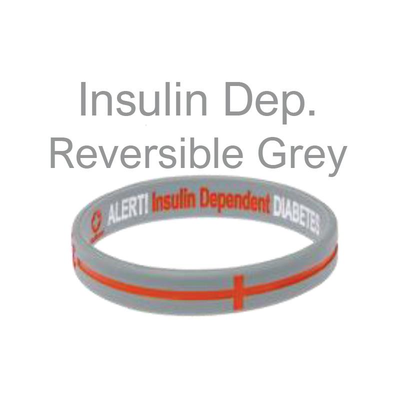 Mediband Insulin Dependent Grey Reversable, L
