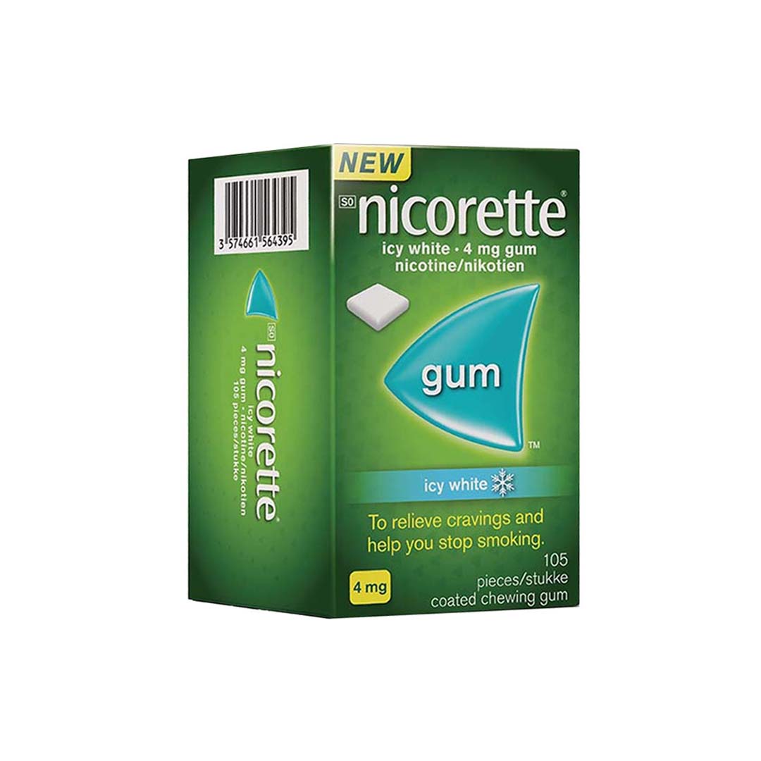 Nicorette Icy White 4mg Coated Gum, 105's