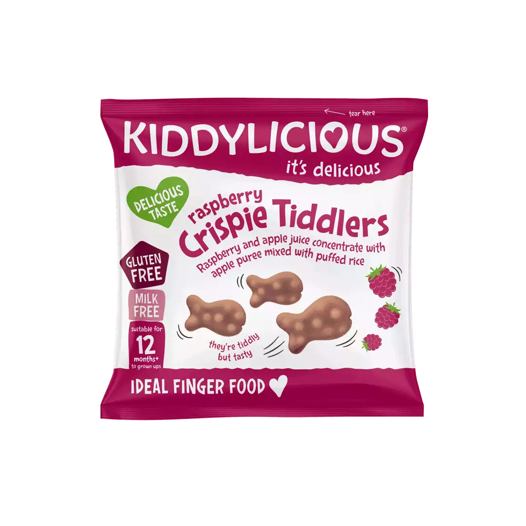 Kiddylicious Crispie Tiddlers Rasberry 12g, 12m+