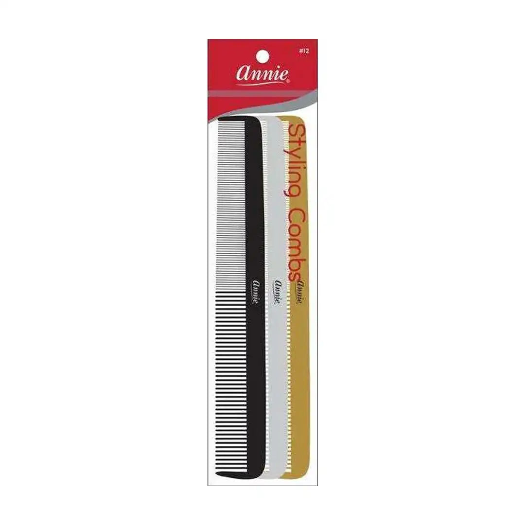 Annie Styling Combs Assorted Colour, 3 Piece