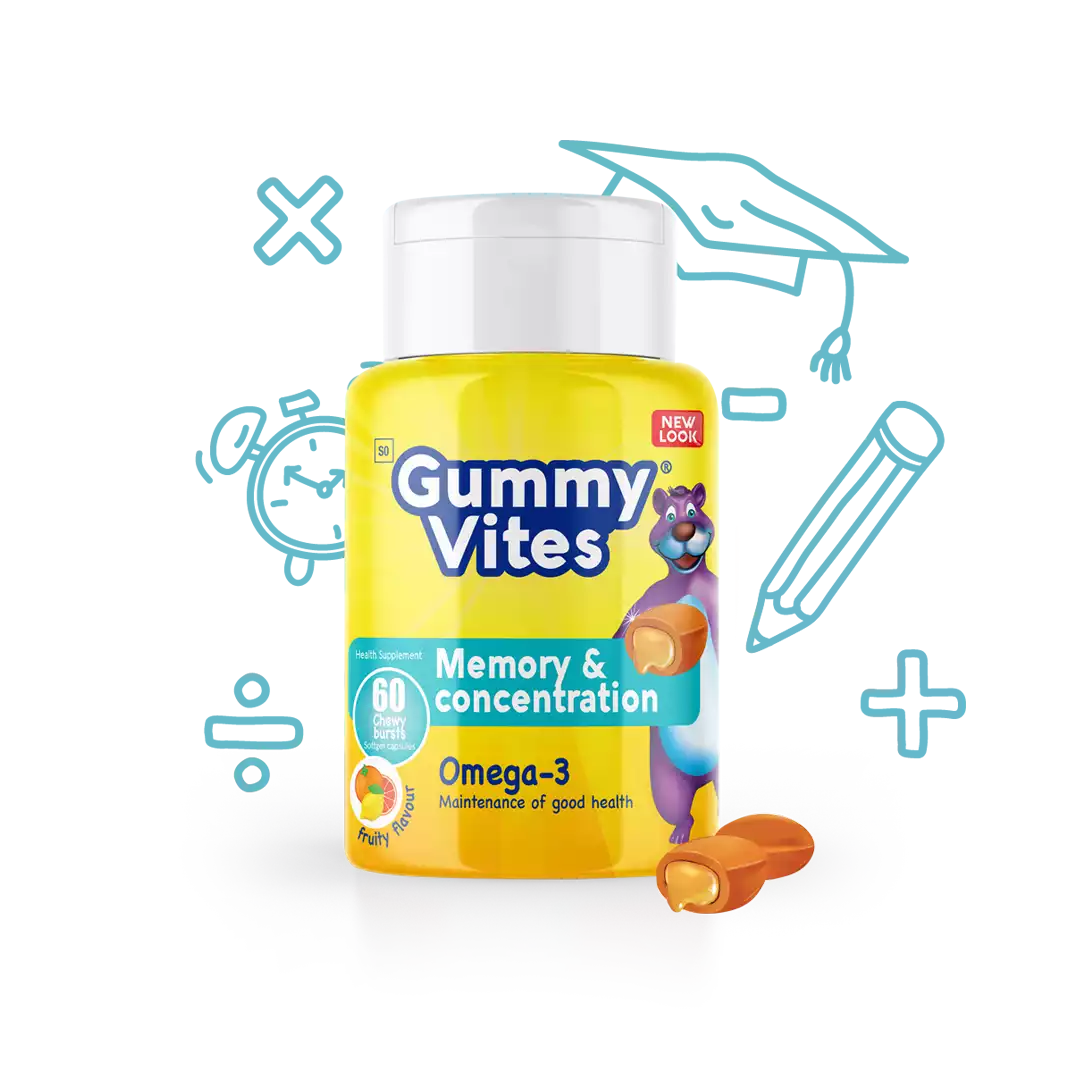 Gummy Vites Memory and Concentration Omega-3 Capsules, 60's