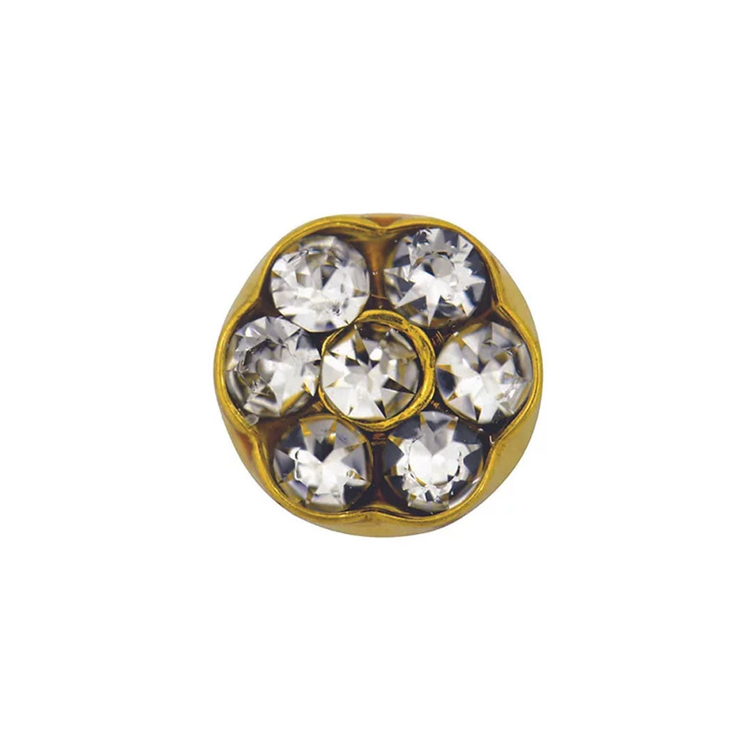 Studex Large 7 Stone Daisy Crystal, Gold Plated