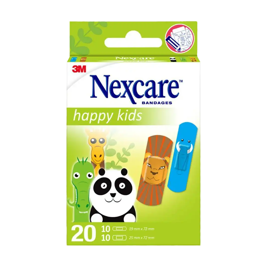 Nexcare 3M Happy Kids Plasters Animals, 20s