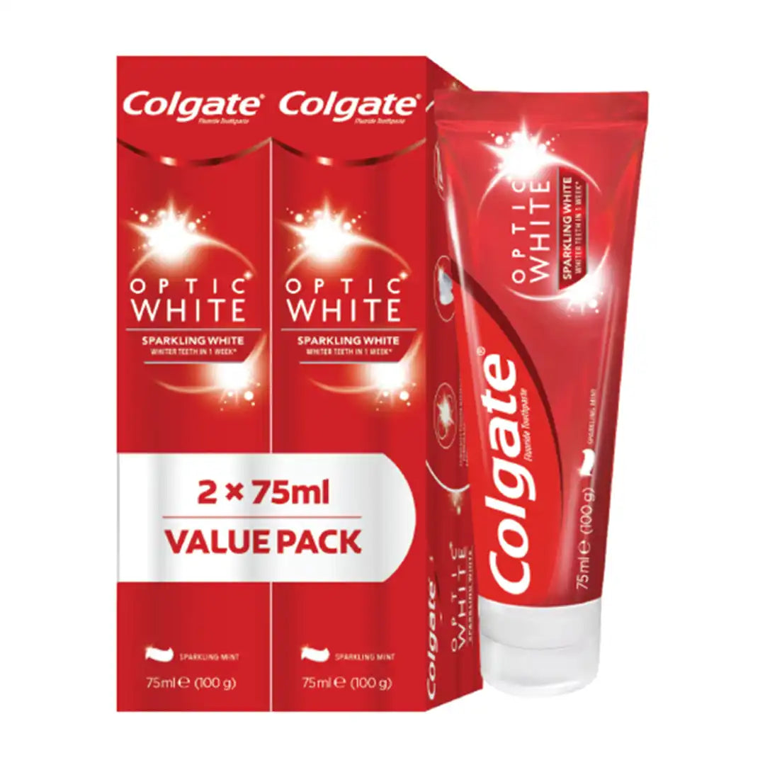 Colgate Toothpaste Optic White, 2x75ml