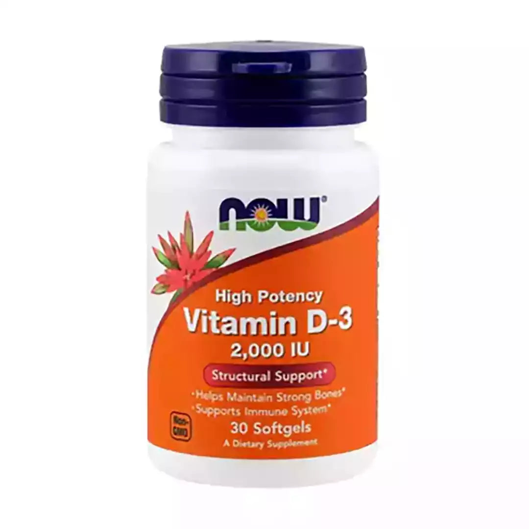 NOW Foods Vitamin D-3 2000 IU Softgels, 30's